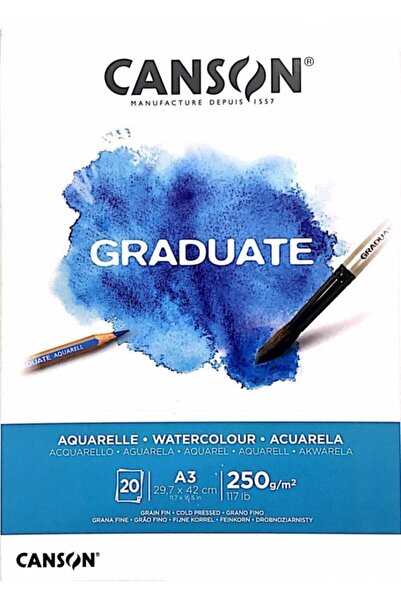 Canson Graduate A3 Watercolor Block 250 Gr 20 Sheets