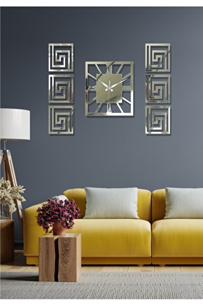 HYL Dekoratif Yan Tablolu Duvar Saati Seti Ev Dekorasyonu