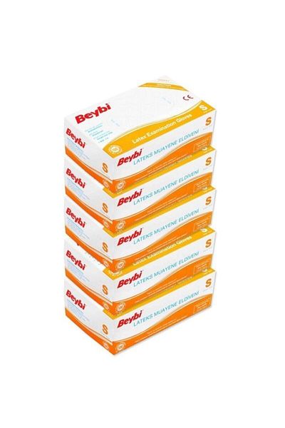 Beybi Latex Powdered Examination Gloves 5 X 100 Pieces Small