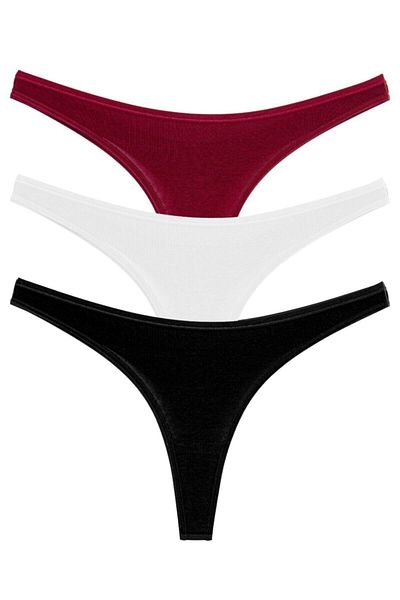 Perita.Life Women's Colorful Classic String Thong Panties 3 Pack