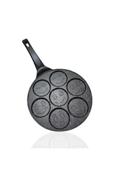 PoloChef Emoji Pancake Tavası Döküm Pankek Tavası 26 Cm
