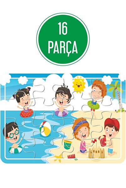 Baskı Atölyesi Çiftçi Çocuk Ve At Arabası, Oyun Parkı, Deniz Ve Tatil, Denizaltı Ahşap Puzzle Seti