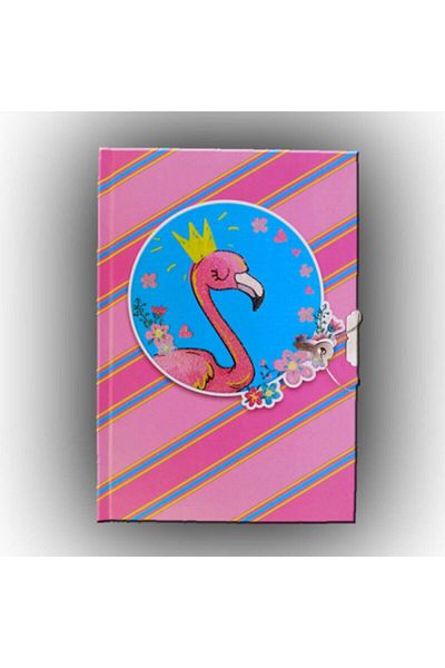 ÇINAR DEFTER Çınar Uni Note Locked Diary & Diary Notebook Flamingo Queen