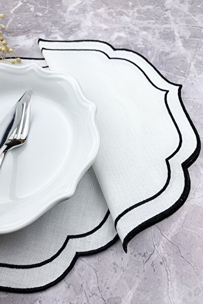 WEARE2 Set american din 2 piese, brodat, cu înfășurare dublă, de culoare neagră