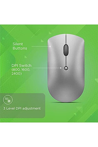 LENOVO Marka: 600 Sessiz Bluetooth Fare, Gri. Kategori: Mouse