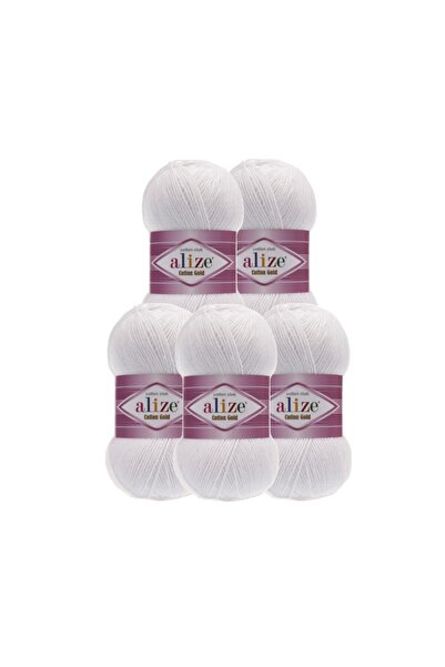 Alize Cotton Gold 5 Τεμάχια Λευκό Χρώμα Νήμα Πλεξίματος Amigurumi