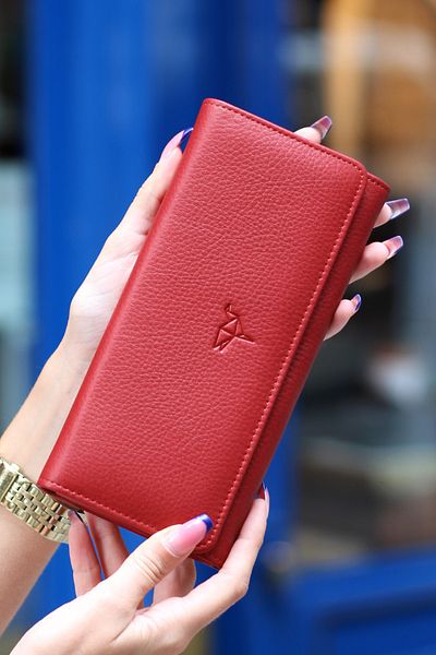 Garbalia Angel Genuine Leather Dusty Rose Women's Wallet with Mobile Phone Compartment
