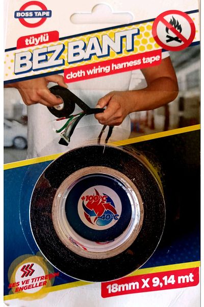 Boss Tape Bondit Feather Cloth Tape Fireproof Cable Insulation Tape 18mmx9,14 Mt Without Box