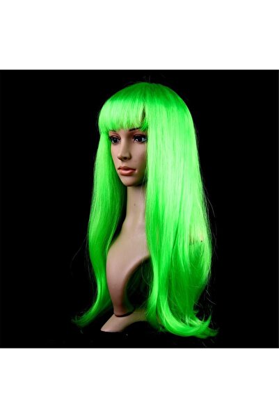 Samur Πράσινη Πολύχρωμη Μακριά Περούκα με Κτυπήματα