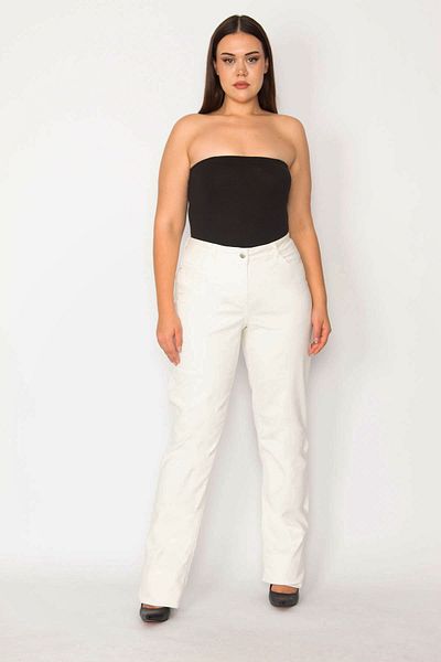 Şans Tekstil Women's Bone Lycra 5 Pocket Jeans 26a26095