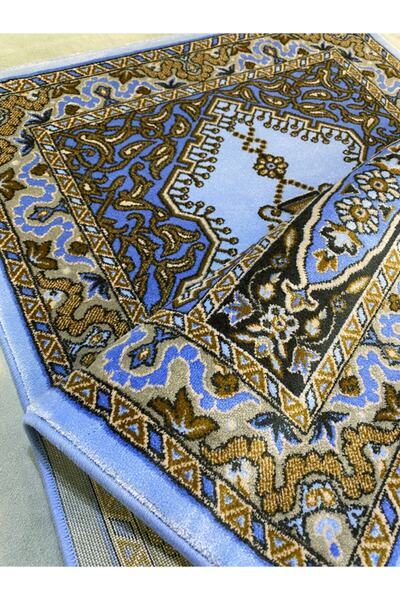 ANGORA HALI Seccade 8818m Yün Tuşeli Akrilik Mavi Namazlık