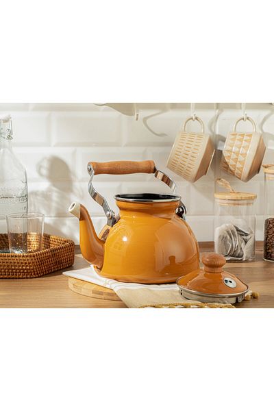 English Home Dora Stylish Mustard Teapot - 2.4 Lt