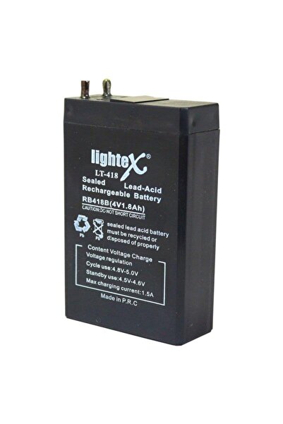 Genel Markalar Akü 4 Volt 1.8 Amper Lıghtex Lt-418 ( 48 X 21 X 75 Mm )