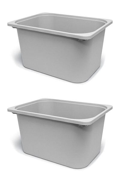 IKEA 2 Pieces Gray Children's Room Storage Box for Goods Toys 42X30X23 cm