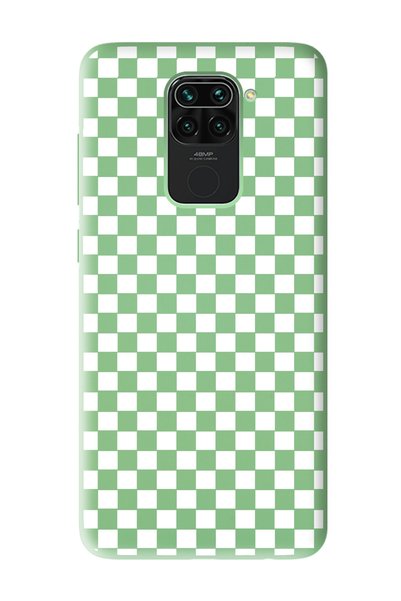 Spoyi Xiaomi Redmi Note 9 Compatible Checkerboard Design Green Launch Phone Case