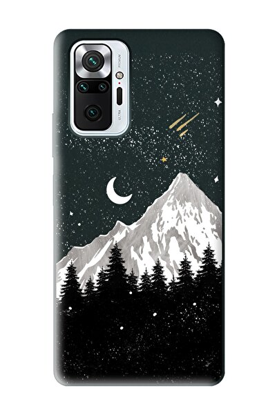 Spoyi Xiaomi Redmi Note 10 - 10s Uyumlu Black Night Tasarımlı Siyah Lansman Telefon Kılıfı