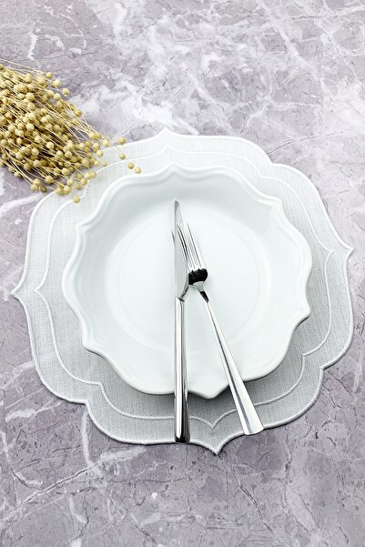 WEARE2 Serviciu american brodat cu înfășurare dublă, de culoare albă