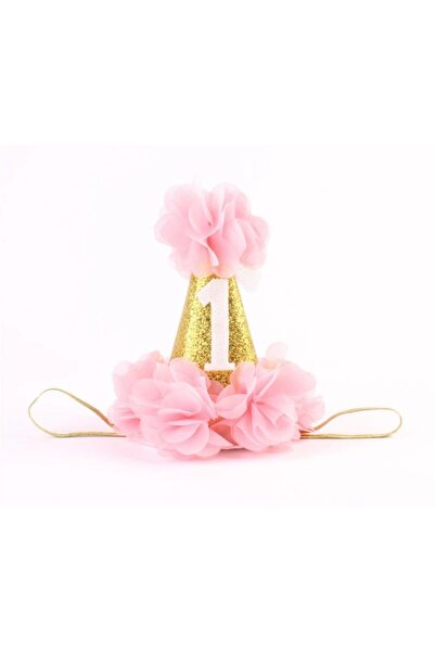 MİNELLASTORE 1 Yas Doğum Günü Taci -pembe