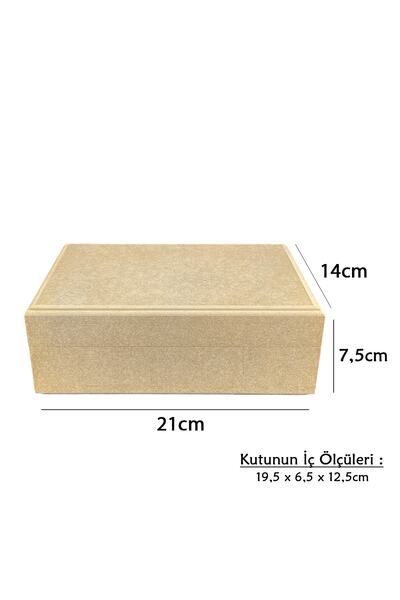 Dumbo Butik Ahşap Boyanabilir Ham Mdf Menteşeli Kutu, 21x7,5x14cm