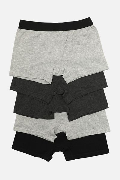 Trendyol Collection 5er-Pack schwarz-anthrazit-graue Baumwoll-Boxershorts - TMNAW21BX0018