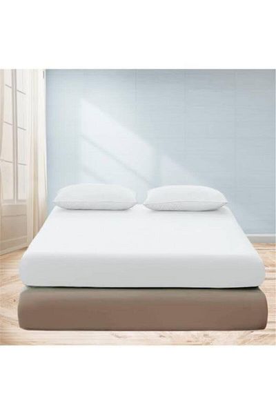 Mert Cearşaf elastic King Size White Ranforce + Husă de pilota + 2 Fete de Pernă