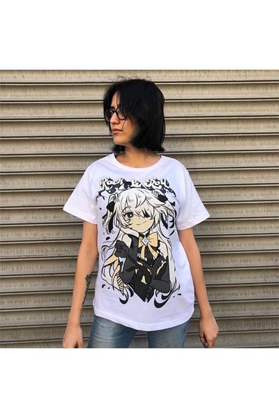 Köstebek Favoriconsept - Λευκό μπλουζάκι Unisex Anime Genshin Impact Fischl