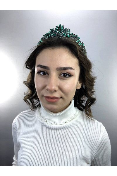 Hobigram Emma Dark Green Henna And Bridal Crown – Προσαρμοσμένο σχέδιο, αξεσουάρ, ποιοτική παραγωγή, εντυπωσιακό στυλ
