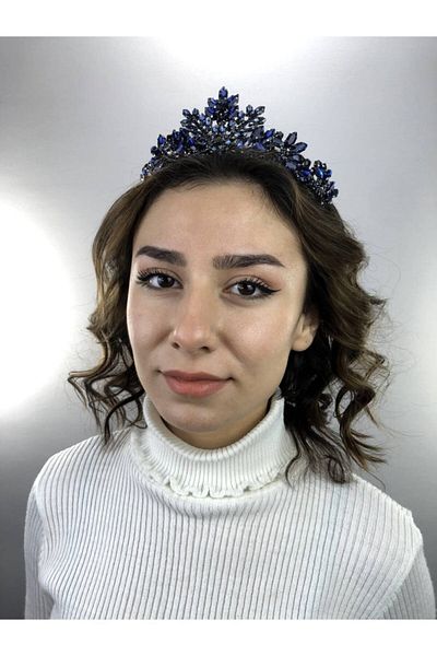 Hobigram Coroana Lucia Henna și Mireasă Albastru Marin – Design special, Accesoriu, Producție de calitate, Stil atrăgător