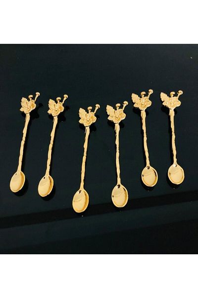 iva home Iva Japanese Rose 6 Pack Gold Teaspoon