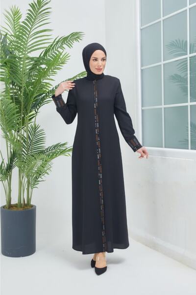 Wazze Pullu Işleme Detaylı Ferace