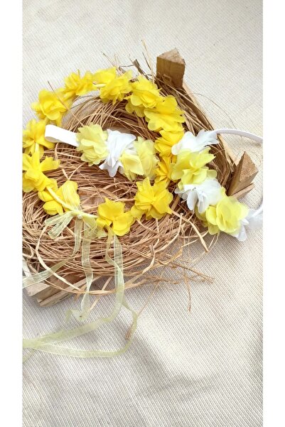 NilistDesign Set coroană galbenă cu flori laser