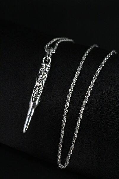 Dukkanka Kanas Kurşun Çift Zincir Erkek Kolye