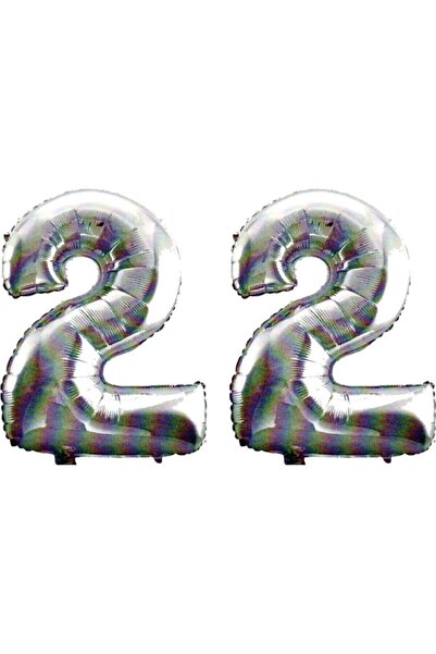 BEST PARTİ DOĞUM GÜNÜ PARTİ SÜSLERİ 22 Yaş Sayı Folyo Balon Gümüş 40 Inç 100 Cm