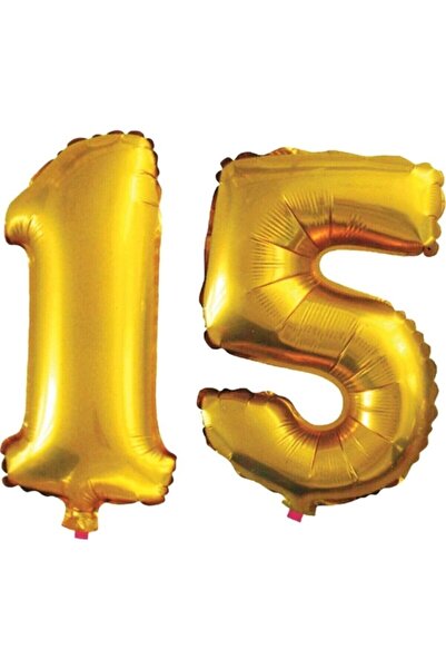 BEST PARTİ DOĞUM GÜNÜ PARTİ SÜSLERİ بالون فويل رقم 15 سنة، ذهبي، 40 بوصة، 100 سم