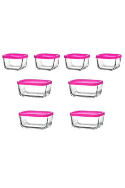 Emr züccaciye Lava Storage Container Glass Breakfast Set of 8 - Storage Set 2 Sizes