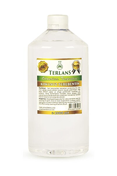 Terlans Kokusuz Terebentin 1000 ml Odorless Oil Paint Thinner Tamamen Kokusuz