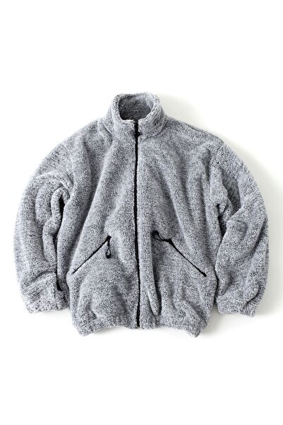 Baycombine35 Чоловічий сірий оверсайз-светр з блискавкою з плюшу