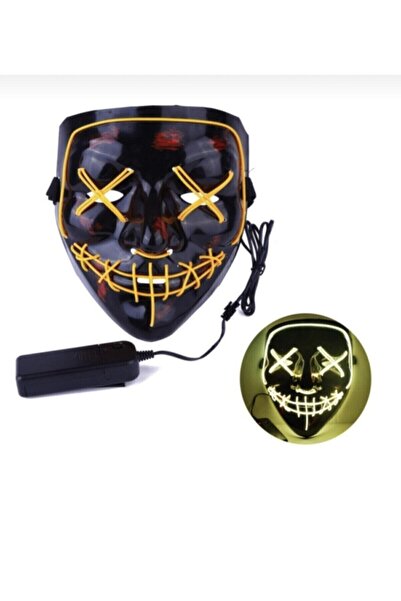 Genel Markalar parti maskesi Ledli Neon Maske Hallowen Cadılar Bayramı Parti ...