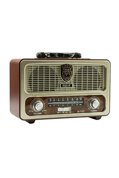 Meir M-111bt Nostaljik Ahşap Retro Fm Radyo Usb Sd Bluetooth Hoparlör