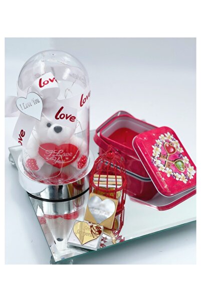 QUEEN AKSESUAR Anneler Günü Lüks Işıklı Fanuslu Ayıcık Kutulu Kokulu Mum Meta...