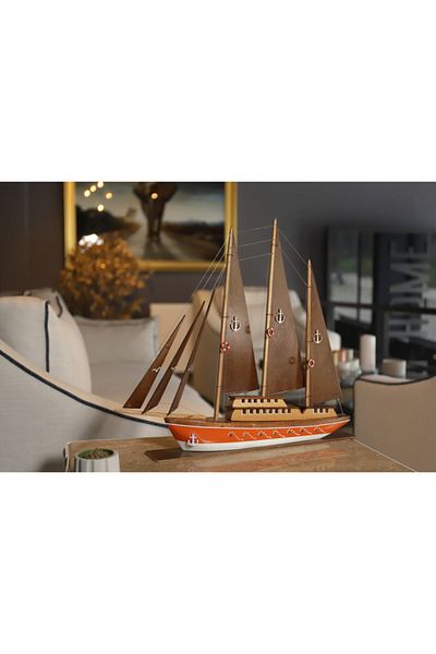 AYHAN KOTRA Wooden Sailboat, Wooden Yacht Model Ship Model Handmade Home, Office Gift and Accessory