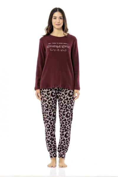 Poleren 6938 Kadın Kışlık Ev Giyim Pijama Takım