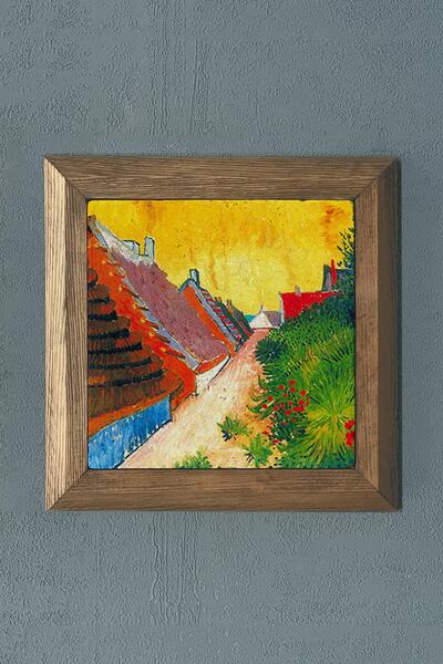 Massive Framed Natural Stone Table 28x28 Cm Vincent Van Gogh Works