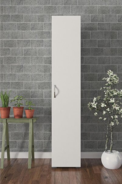Egecan Mobilya Tek Kapaklı 5 Raflı Çok Amaçlı Banyo Mutfak Kiler Dolabı Beyaz...