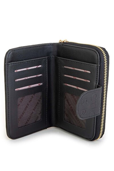 By Hakan Byhakan Nsc-003 Ανάγλυφο Γυναικείο Πορτοφόλι Μαύρο