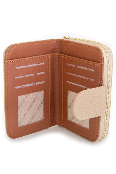By Hakan Byhakan Nsc-003 Ανάγλυφο Γυναικείο Πορτοφόλι Sand-tan