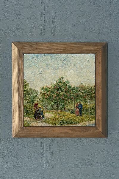 Oscar Stone Decor Masif Çerçeveli Doğaltaş Tablo 28x28 Cm Vincent Van Gogh Es...