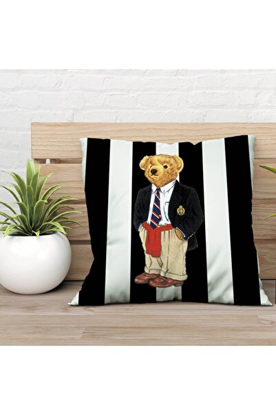stellahomes Özel Tasarım Çift Taraflı Teddy Bear 43x43 Kırlent Kılıfı