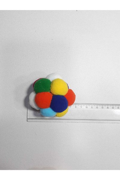 Be Cat Cat Play Ball with Colorful Pompom and Sound - 7 Cm