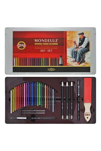 Koh-i Noor Mondeluz Aquarell Art Set 32 Piece Reusable Art Set Metal Box